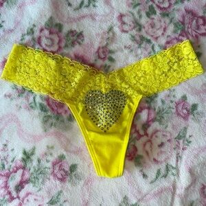 Victoria's Secret Vibrant Yellow Lace Thong